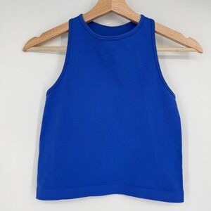 Intimately Free‎ People Blue Ribbed High Neck Racerback Tank Top Stretchy M/L